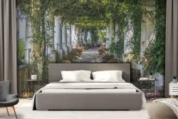 Flowering green garden landscape wallpaper