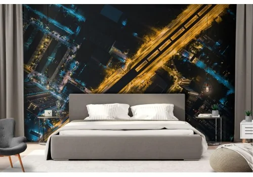 Metropolitan city wallpaper view from above 2