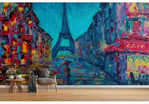 Carta da Parati dipinto città Parigi 2