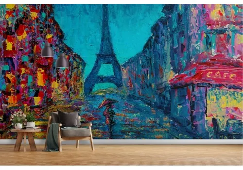 Carta da Parati dipinto città Parigi 2