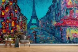 Painted Wallpaper City Paris