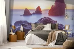 Wallpaper peaks mountains in the fog landscape