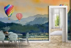 Carta da Parati Alba Tramonto Natura Dipinti e Acquerelli