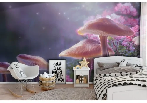 Children's wallpaper fantasy landscape mushrooms 2