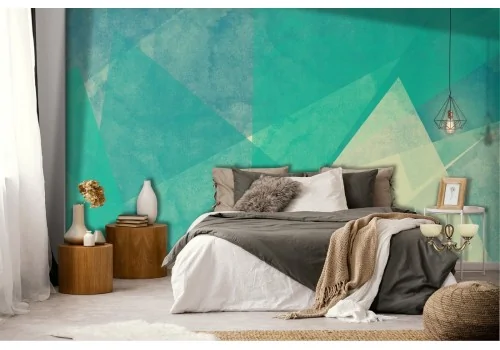 Turquoise painted concrete surface wallpaper 2