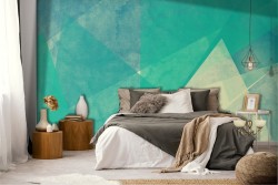 Turquoise painted concrete surface wallpaper