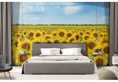 Carta da Parati campo di girasoli natura paesaggio 2