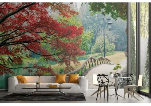 Eastern park nature wallpaper trees