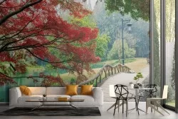 Carta da Parati natura parco orientale alberi