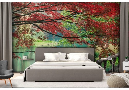 Carta da Parati natura parco orientale alberi 2