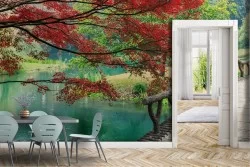 Carta da Parati Fiumi Cascate Laghi Foreste e Alberi