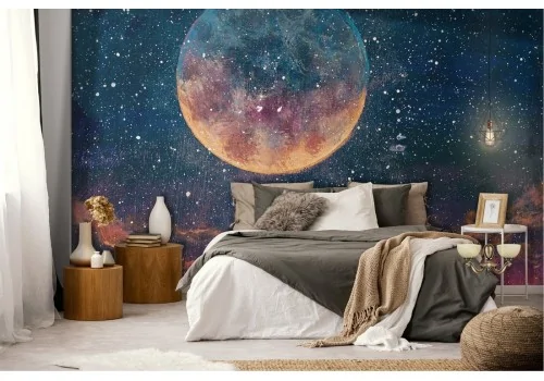 Universe moon wallpaper with stars in the sky 2