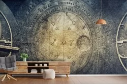 Carta da Parati orologio e calendario fantasy