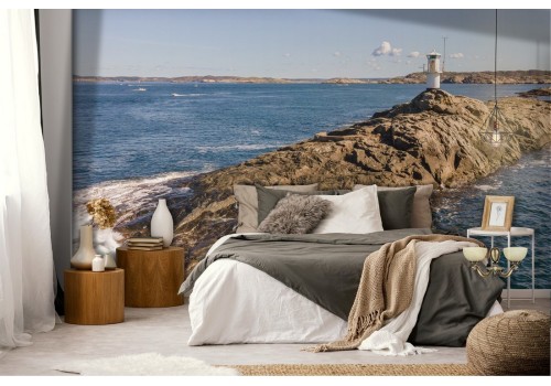 Carta da Parati faro sul mare paesaggio natura 2