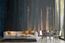 Carta da Parati paesaggio foresta natura alberi