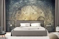 Carta da Parati Astratta Dark e Teschi Geometrica Industrial Urban