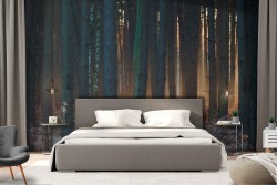 Carta da Parati paesaggio foresta natura alberi