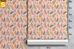 Wallpaper stylized leaves vintage '70 nature