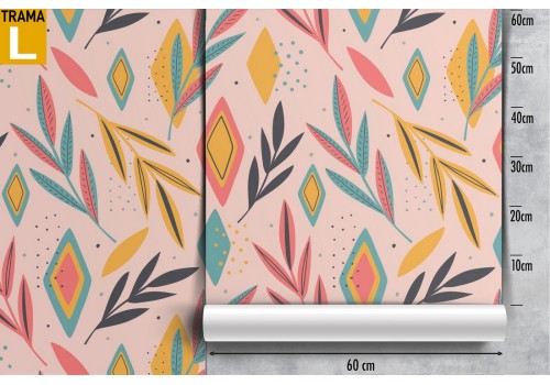 Wallpaper Design and Styles Flora and Fauna Stylized Nature Leaves Vintage 2