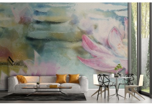 Wallpaper illustration oriental nature flowers