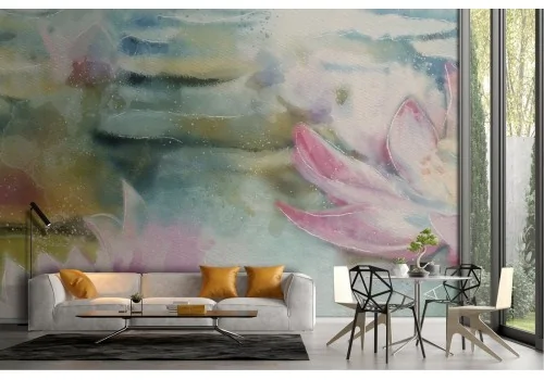 Wallpaper illustration oriental nature flowers