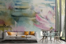 Carta da Parati illustrazione fiori natura orientale