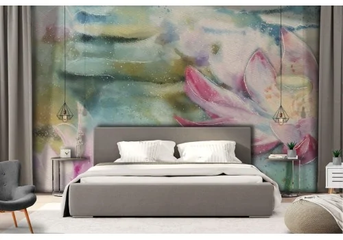 Carta da Parati illustrazione fiori natura orientale 2