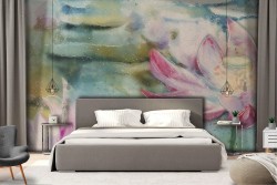 Carta da Parati illustrazione fiori natura orientale