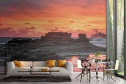 Carta da Parati scogliera sul mare al tramonto paesaggio