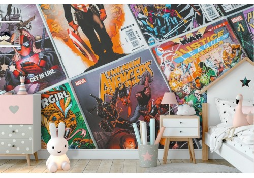 Carta da Parati bambini super eroi fumetti 2