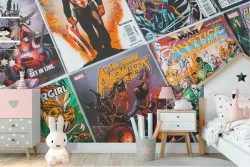 Carta da Parati bambini super eroi fumetti
