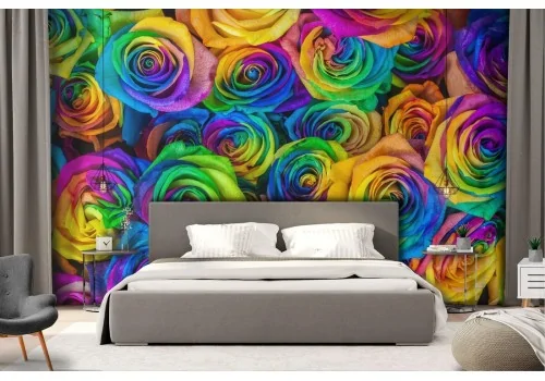 Carta da Parati rose colori arcobaleno design moderno 2