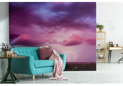 Lightning on the sea landscape wallpaper