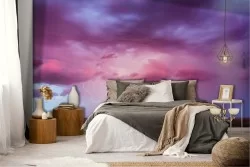 Carta da Parati fulmine sul mare paesaggio