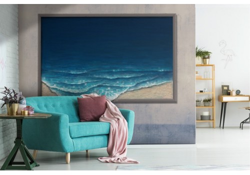 Abstract sea painted wallpaper art