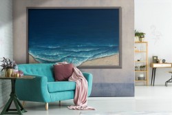 Abstract sea painted wallpaper art