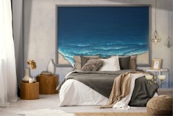 Abstract sea painted wallpaper art