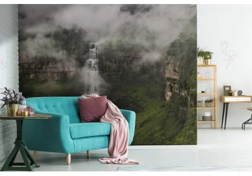 Carta da Parati cascata nel bosco tropicale natura