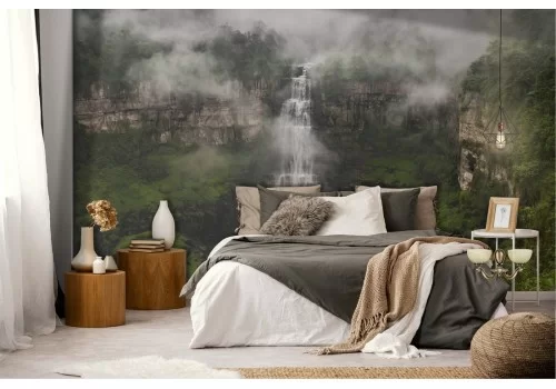 Carta da Parati cascata nel bosco tropicale natura 2