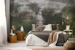 Carta da Parati cascata nel bosco tropicale natura