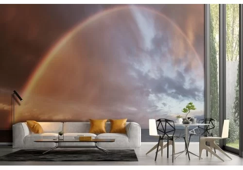 Carta da Parati arcobaleno sul mare paesaggio cielo