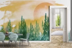 Wallpaper Trees Forests and Painted Trees and Watercolors