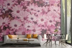 Carta da Parati margherite rosa natura fiori