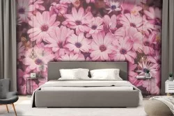 Carta da Parati margherite rosa natura fiori