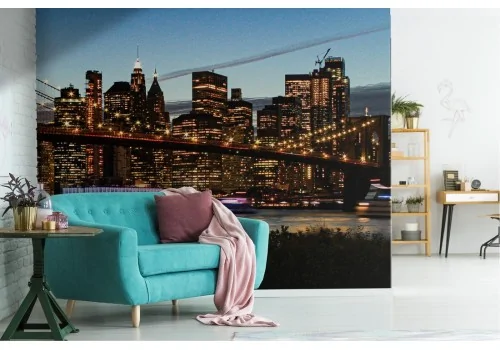 New York Nighttime Landscape Wallpaper