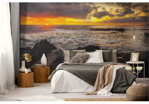 Wallpaper cliff on the sea landscape 2