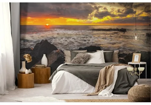 Wallpaper cliff on the sea landscape 2