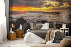 Wallpaper cliff on the sea landscape