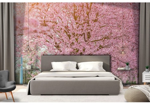 Wallpaper tree in bloom oriental landscape 2