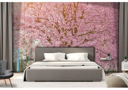 Wallpaper tree in bloom oriental landscape 2